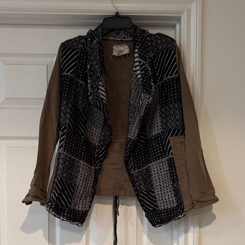 Anthropologie Black and Brown Utility Jacket